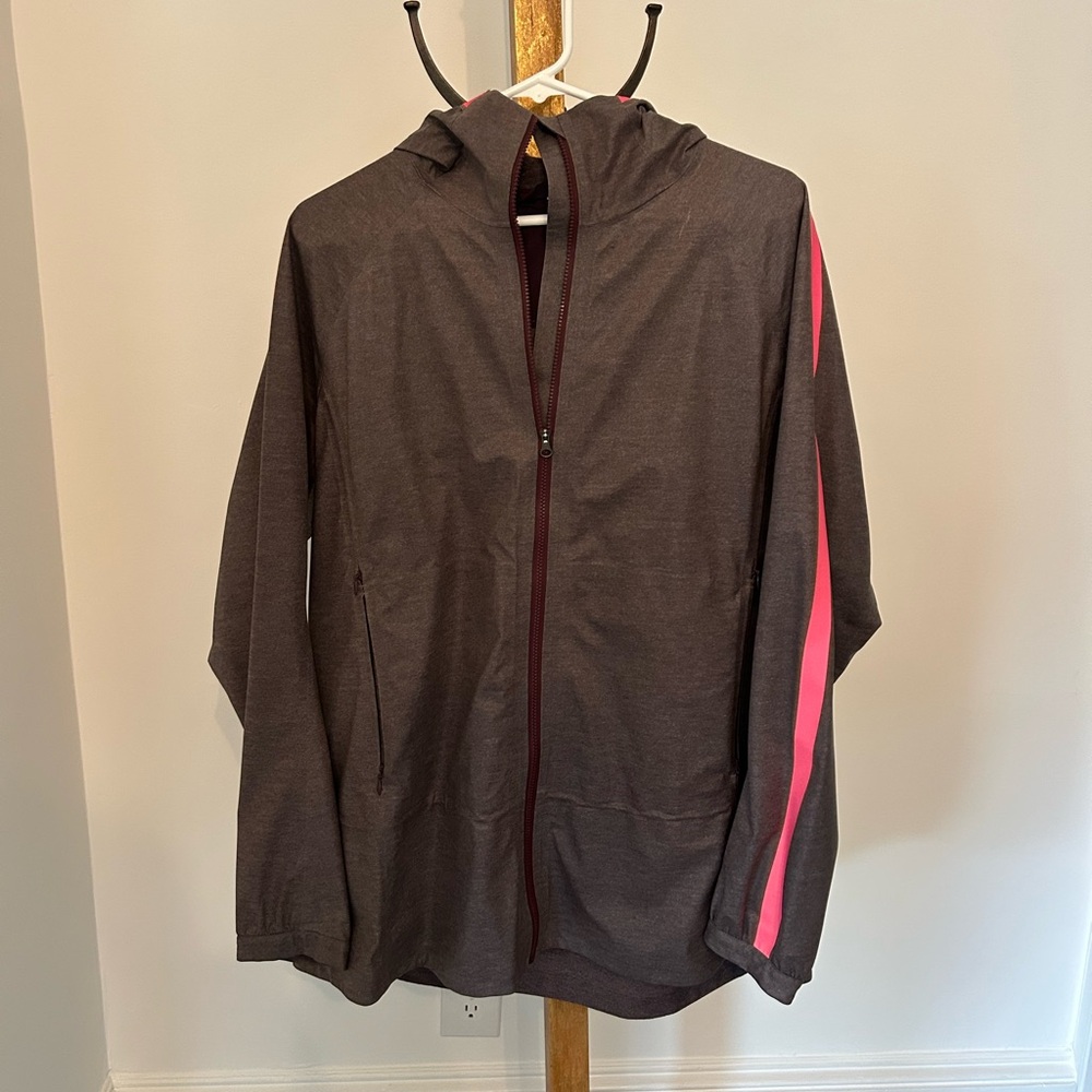 Lululemon purple and pink lightweight running jacket with hood